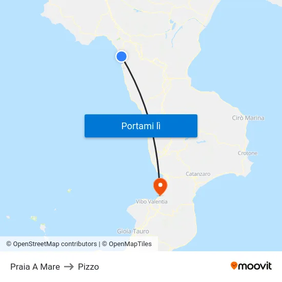 Praia A Mare to Pizzo map