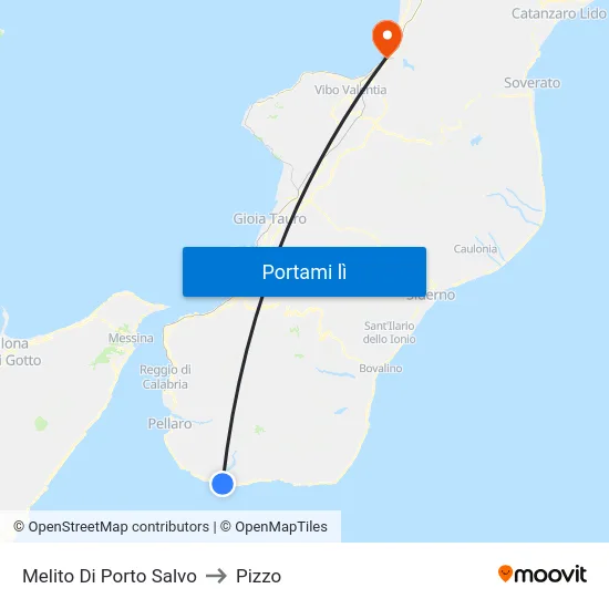 Melito Di Porto Salvo to Pizzo map