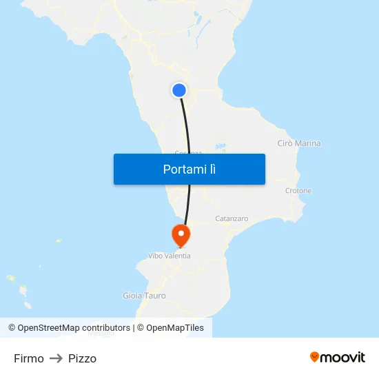 Firmo to Pizzo map