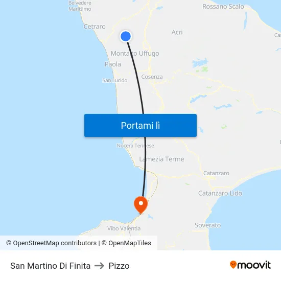 San Martino Di Finita to Pizzo map