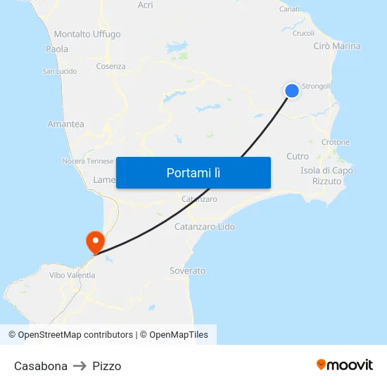 Casabona to Pizzo map