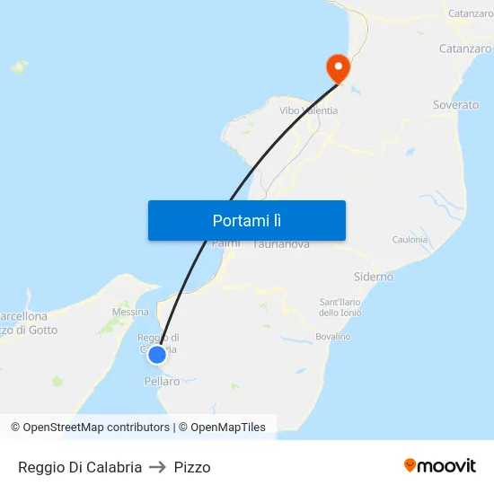 Reggio Di Calabria to Pizzo map