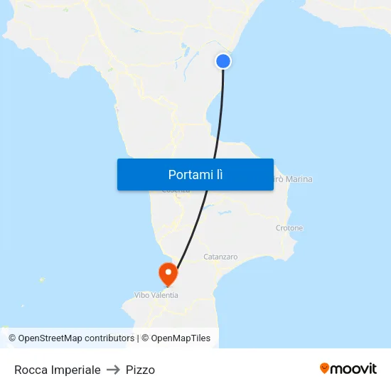 Rocca Imperiale to Pizzo map