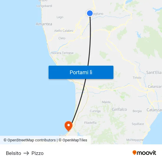 Belsito to Pizzo map