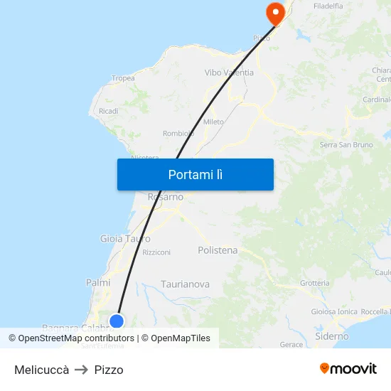 Melicuccà to Pizzo map