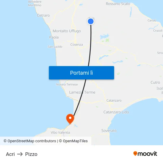 Acri to Pizzo map