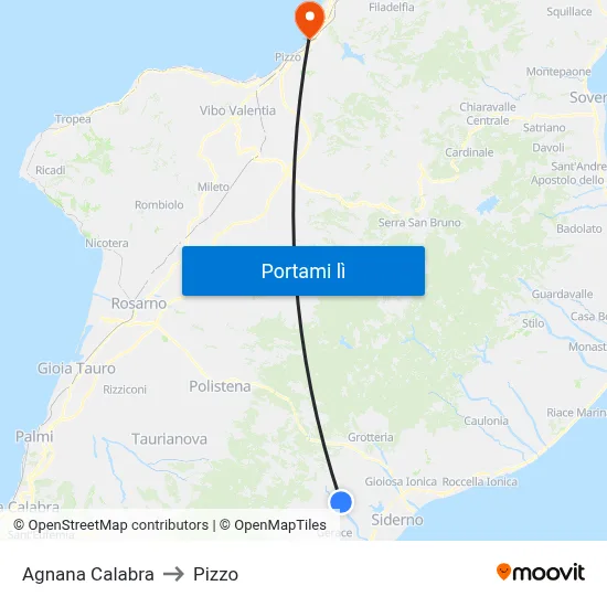 Agnana Calabra to Pizzo map