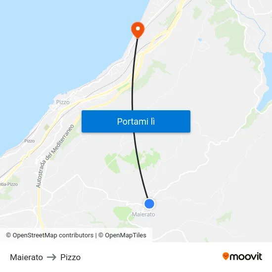 Maierato to Pizzo map