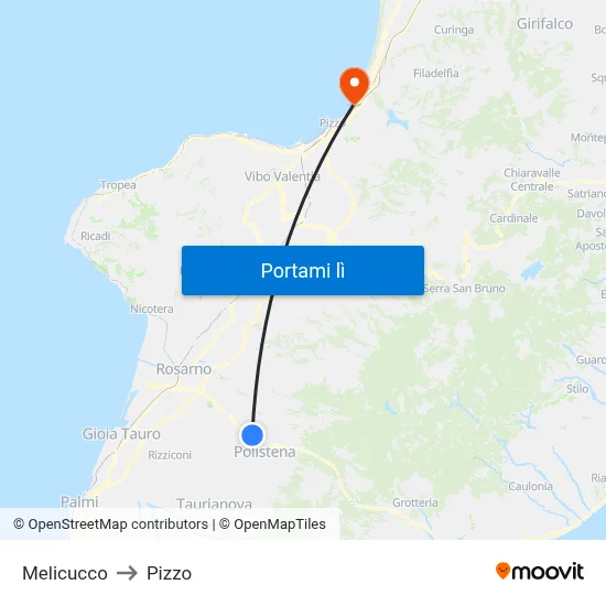 Melicucco to Pizzo map
