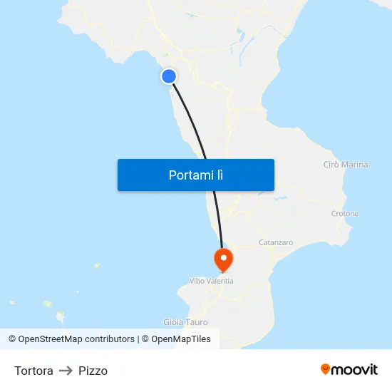 Tortora to Pizzo map