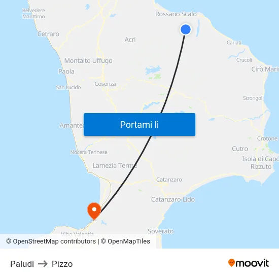 Paludi to Pizzo map