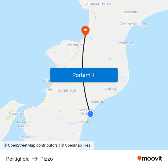 Portigliola to Pizzo map