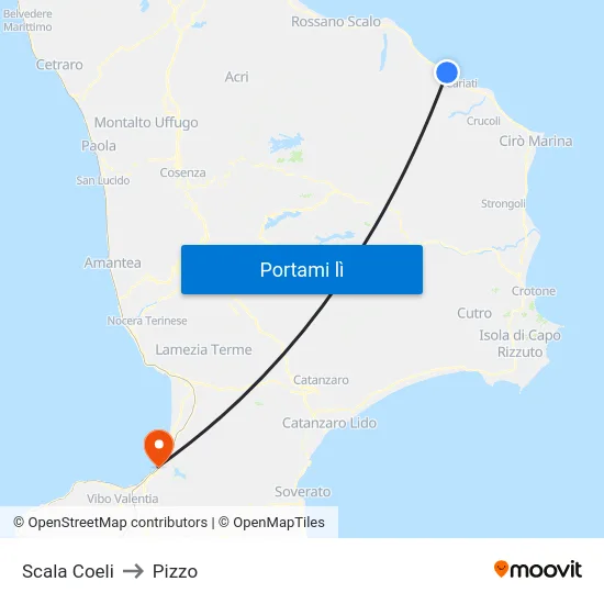Scala Coeli to Pizzo map