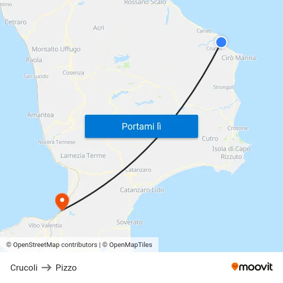 Crucoli to Pizzo map