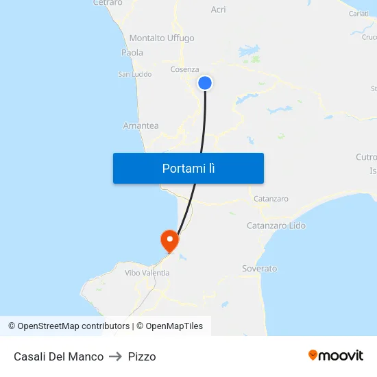 Casali Del Manco to Pizzo map