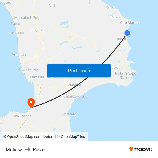 Melissa to Pizzo map