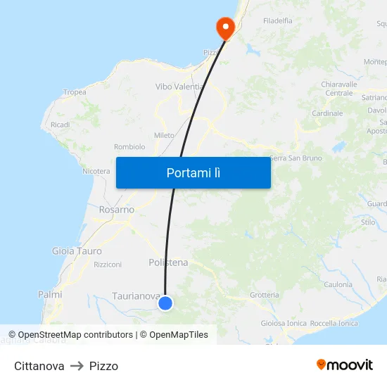 Cittanova to Pizzo map