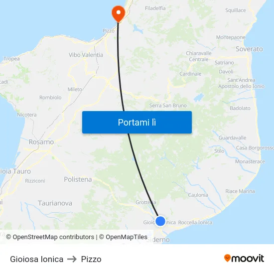 Gioiosa Ionica to Pizzo map