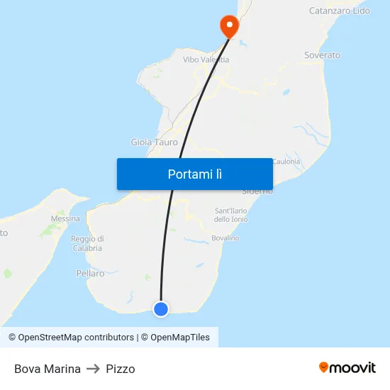 Bova Marina to Pizzo map