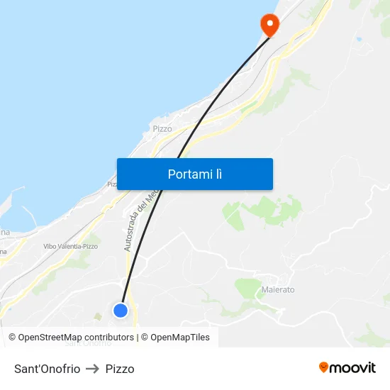 Sant'Onofrio to Pizzo map