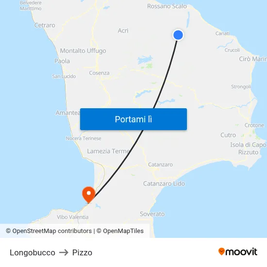 Longobucco to Pizzo map