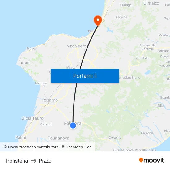 Polistena to Pizzo map
