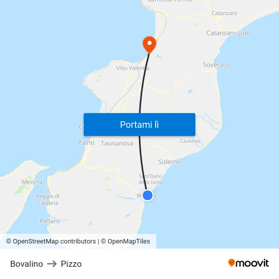 Bovalino to Pizzo map