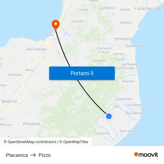 Placanica to Pizzo map