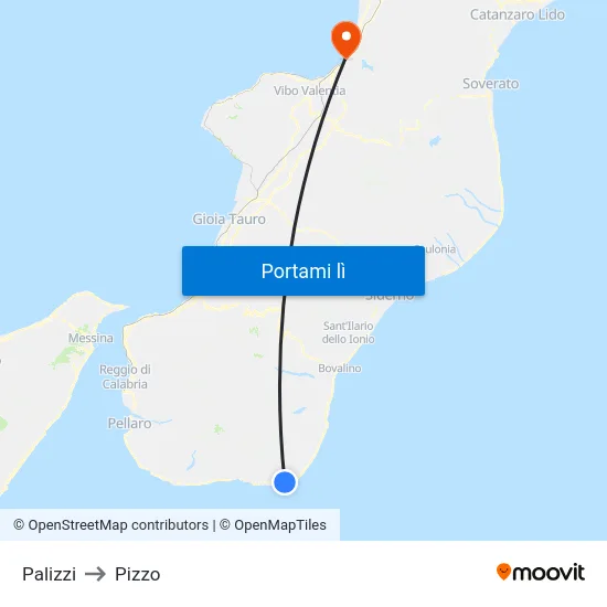 Palizzi to Pizzo map