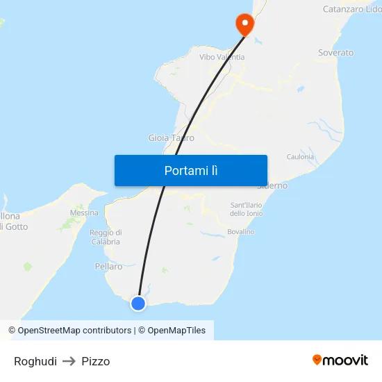 Roghudi to Pizzo map