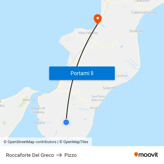 Roccaforte Del Greco to Pizzo map