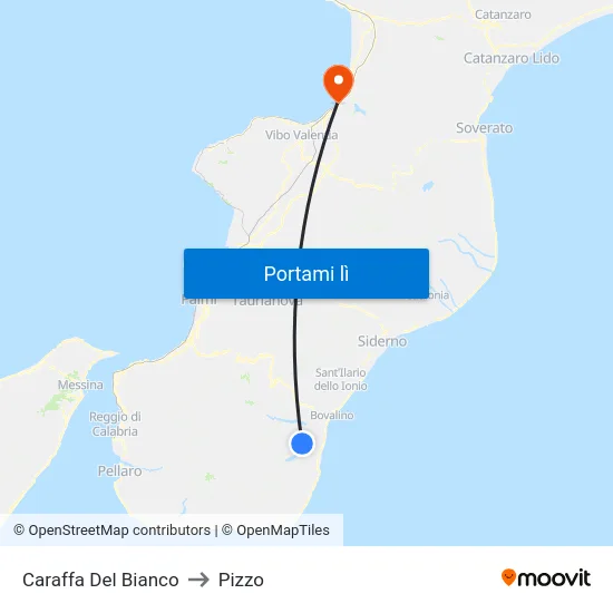 Caraffa Del Bianco to Pizzo map