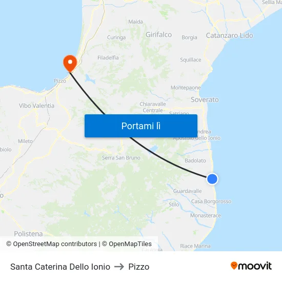 Santa Caterina Dello Ionio to Pizzo map