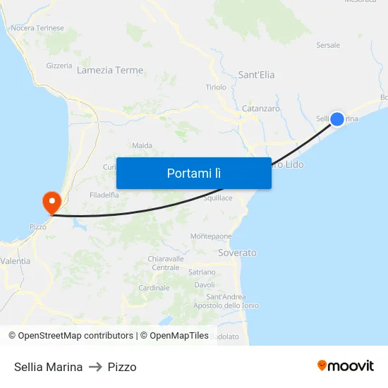 Sellia Marina to Pizzo map
