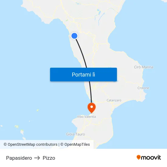 Papasidero to Pizzo map