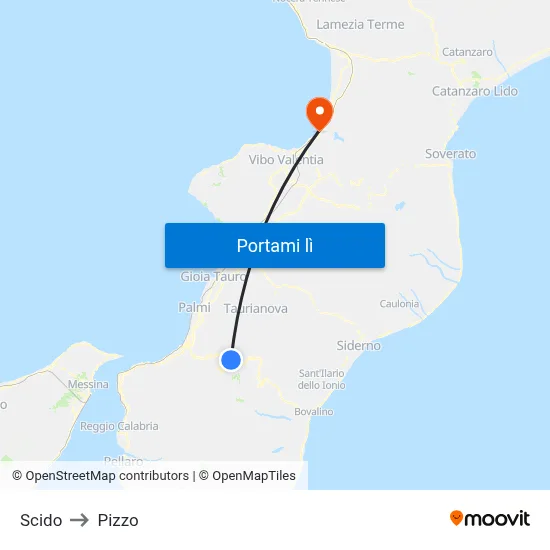 Scido to Pizzo map