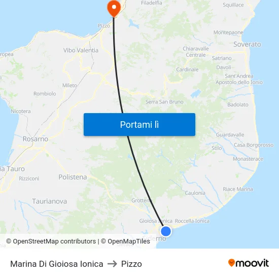 Marina Di Gioiosa Ionica to Pizzo map