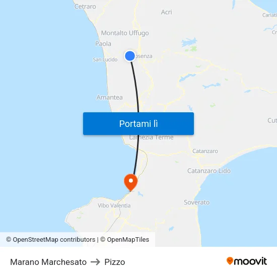 Marano Marchesato to Pizzo map