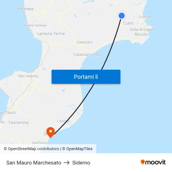 San Mauro Marchesato to Siderno map