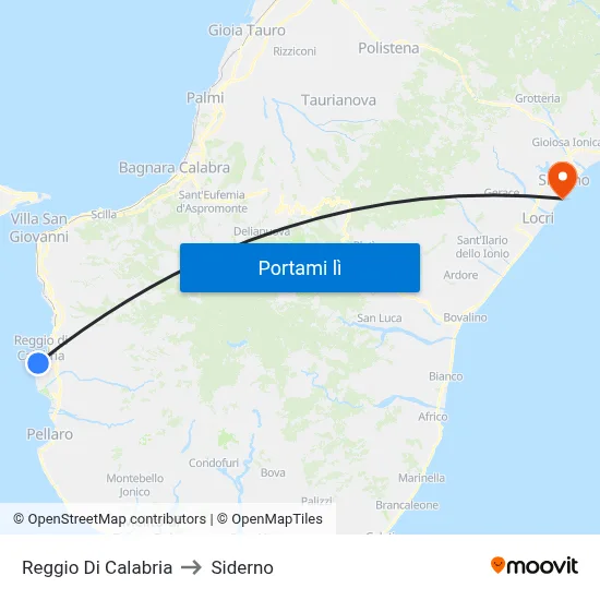 Reggio Di Calabria to Siderno map