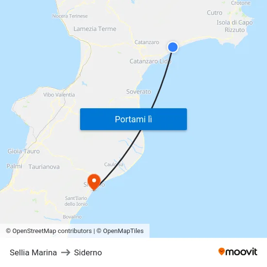 Sellia Marina to Siderno map