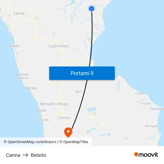 Canna to Belsito map