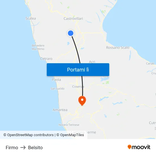 Firmo to Belsito map