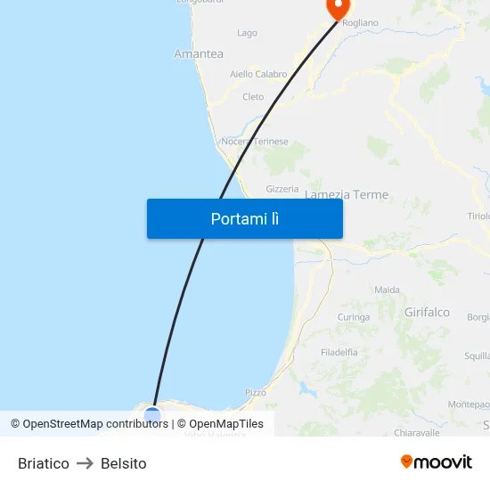 Briatico to Belsito map