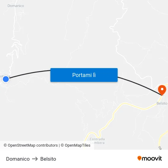 Domanico to Belsito map