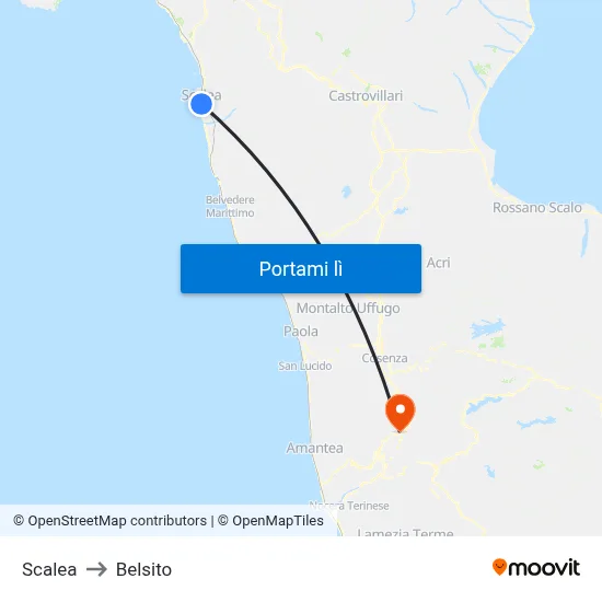 Scalea to Belsito map