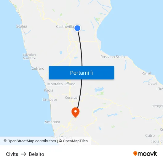 Civita to Belsito map