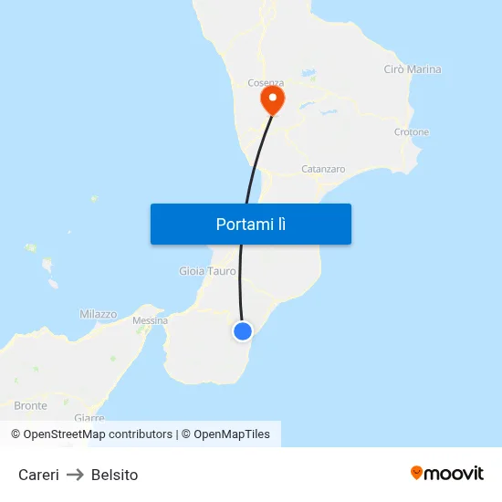 Careri to Belsito map