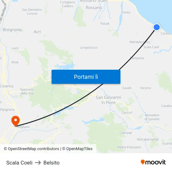 Scala Coeli to Belsito map