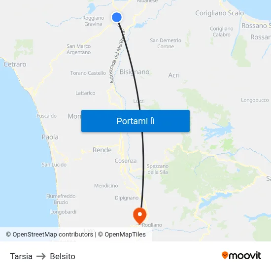 Tarsia to Belsito map